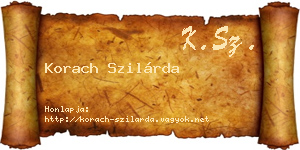 Korach Szilárda névjegykártya